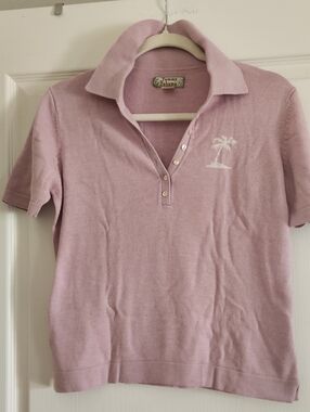 Tommy Bahama Lavender Pink Cotton Cashmere Blend Sweater